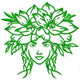 Floral Lady Silhouette Embroidery Design, Instant Download