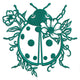 Floral Ladybug Embroidery Design, Botanical Insect Machine Embroidery Pattern, Instant Download