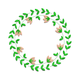 Floral Leaf Wreath Embroidery Design V2, Instant Download