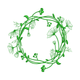 Floral Leaf Wreath Embroidery Design, Instant Download