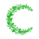 Floral Letter C Embroidery Design, Botanical Monogram Initial