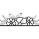 Floral Line Art Border Embroidery Design, Instant Download