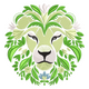 Floral Lion Head Embroidery Design, Instant Download