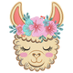 Floral Llama Face Embroidery Design, Machine Embroidery Pattern, Instant Download