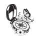 Floral Navigation Blackwork Embroidery Design, Compass Floral Machine Embroidery, Instant Download