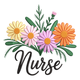 Floral Nurse Lettering Embroidery Design, Blooms Framed Nurse Machine Embroidery, Instant Download