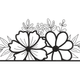 Floral Outline Border Duo Embroidery Design, Instant Download