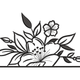 Floral Outline Border Embroidery Design, Instant Download