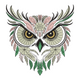 Floral Owl Embroidery Design, Instant Download
