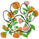 Floral Paw Print Embroidery Design, Machine Embroidery Pattern, Instant Download