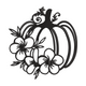 Floral Pumpkin Outline Embroidery Design, Fall Botanical Machine Embroidery, Instant Download