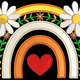 Floral Rainbow with Daisies & Heart Embroidery Design, Machine Embroidery Pattern, Instant Download
