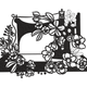 Floral Sewing Machine Silhouette Embroidery Design, Instant Download