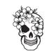 Floral Skull Embroidery Design, Instant Download