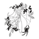 Floral Spider Web Botanical Embroidery Design, Instant Download