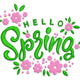 Hello Spring Floral Embroidery Design, Spring Quote with Flowers Machine Embroidery, Instant Download