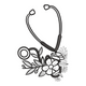 Floral Stethoscope Embroidery Design, Nurse Machine Embroidery Pattern, Instant Download
