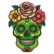 Floral Sugar Skull Embroidery Design, Day of the Dead Rose Crown Pattern, Instant Download