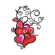 Floral Swirl Hearts Embroidery Design, Romantic Love Pattern, Instant Download