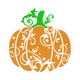 Floral Swirl Pumpkin Embroidery Design, Fall Autumn Machine Embroidery Pattern, Instant Download