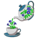 Floral Teapot & Teacup Embroidery Design, Instant Download