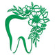 Floral Tooth Silhouette Embroidery Design, Instant Download