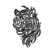 Floral Tribal Tiger Embroidery Design, Instant Download