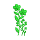 Floral Twin Flower Stem Embroidery Design, Instant Download