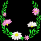 Floral U-Shaped Wreath Embroidery Design, Instant Download