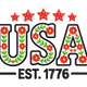 Floral USA EST 1776 Embroidery Design, Independence Day Pattern, Instant Download