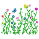 Floral Vines and Butterfly Garden Embroidery Design, Instant Download