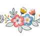 Floral Wildflower Border Embroidery Design, Machine Embroidery Pattern, Instant Download