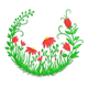 Floral Wildflower Wreath Embroidery Design, Instant Download
