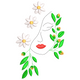 Floral Woman Face Line Art Embroidery Design, Instant Download