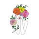 Floral Woman Face Embroidery Design V2, Instant Download