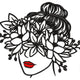 Floral Woman Face with Bun Embroidery Design, Instant Download