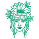 Floral Woman Line Art Embroidery Design, Instant Download