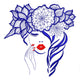 Elegant Floral Woman Line Art Embroidery Design, Instant Download