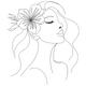 Floral Woman Line Art Embroidery Design, Fashion Beauty Machine Embroidery Pattern V2, Instant