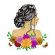 Floral Woman Silhouette Embroidery Design, Portrait Machine Embroidery Pattern, Instant Download