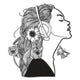 Floral Woman with Headphones Embroidery Design, Instant Download