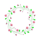 Floral Wreath Circle Embroidery Design, Instant Download