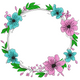 Floral Wreath Frame Embroidery Design, Instant Download