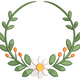 Floral Wreath Frame with Daisy Embroidery Design, Instant Download