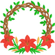 Floral Wreath Frame with Lilies Embroidery Design, Instant Download