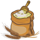 Flour Sack with Wheat Embroidery Design, Instant Download