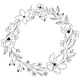 Flower Circle Frame Embroidery Design, Instant Download