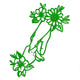 Flower Holding Hands Embroidery Design, Instant Download