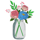 Flower Jar Bouquet Embroidery Design, Instant Download