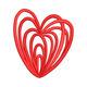 Flowing Multi-Line Heart Embroidery Design, Instant Download